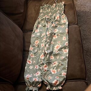 SHEIN Green Floral Jumpsuit